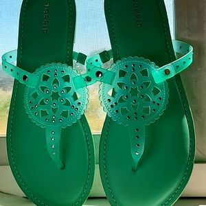Torrid turquoise gel flip flops Women's 10WW